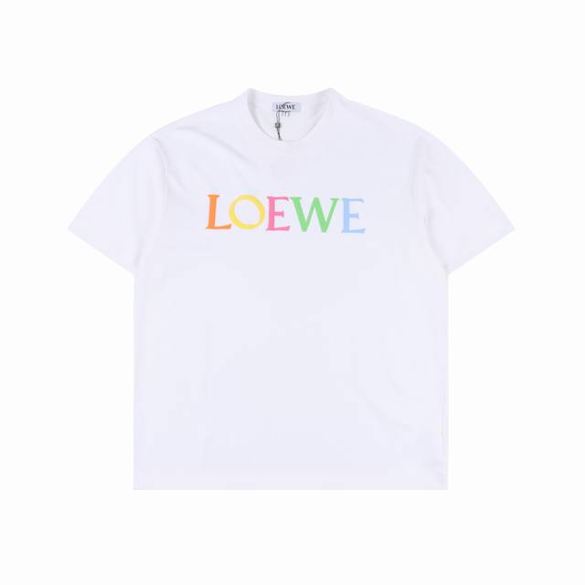 Loewe Rainbow Letter Print Short-Sleeve Shirt. The Design Of This Loewe Piece Is