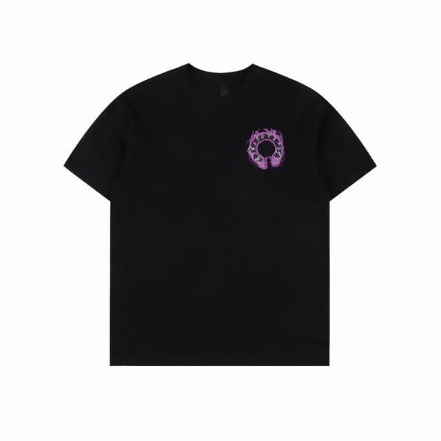 Chrome Hearts Purple Horseshoe Short-Sleeve T-Shirt, Featuring Direct-To-Garment