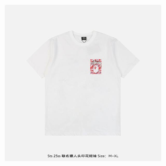 Stussy Stussy 25Ss Collaboration Ape Head Print Short-Sleeve Shirt Fabric Made F