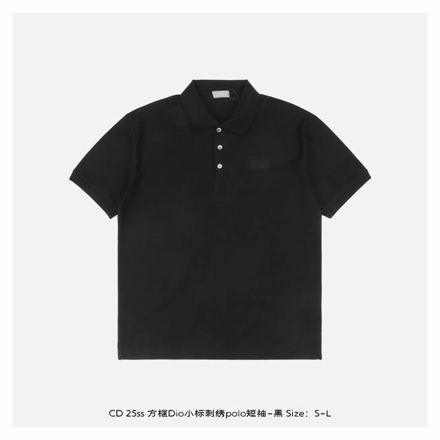 Dior 25Ss Square Frame Dio Small Logo Embroidered Polo Shirt - Black Original Cu