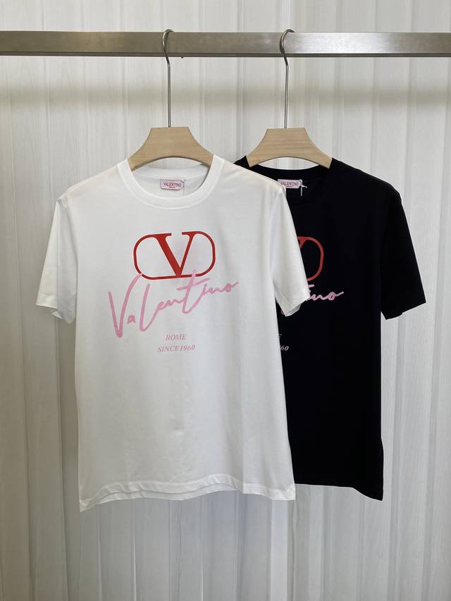 Valen*Tion New Arrival Front Letter Print Cotton Short-Sleeve T-Shirt, Zg Same S