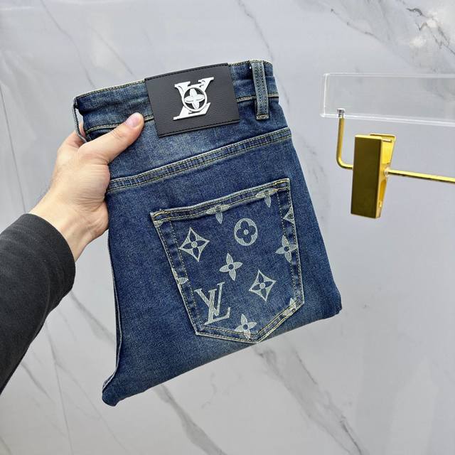Lv Louis Vuitton High-End Customization, 2025 Early Spring Latest Denim Pants, A