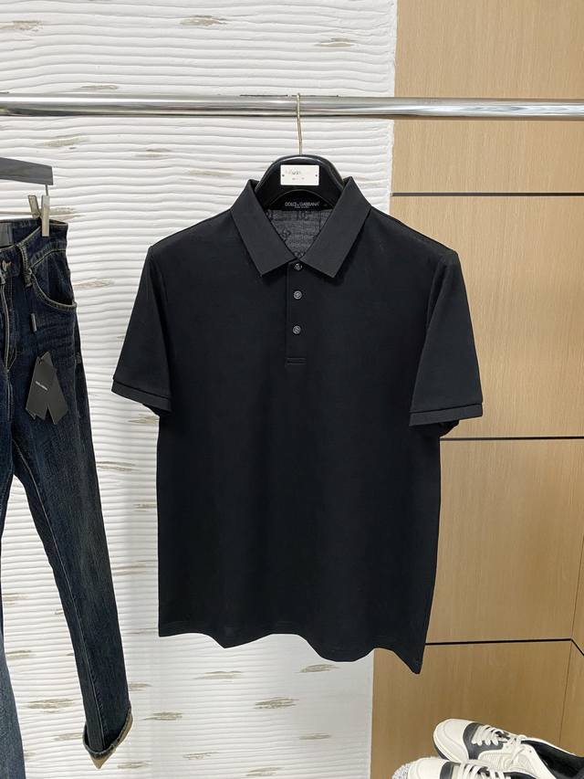 Dolce & Gabbana 2025 Summer New Arrival Polo Short-Sleeve Shirt, Hexagonal Bead-