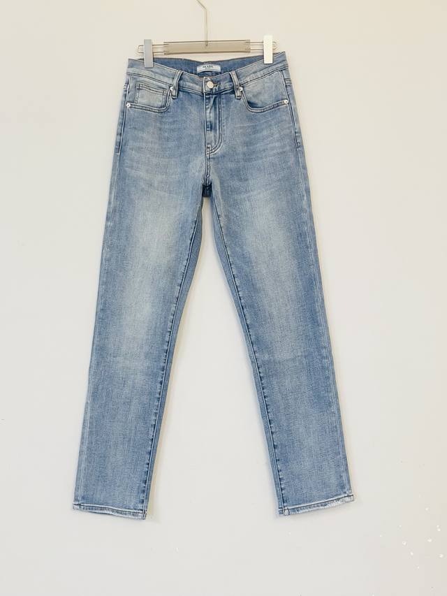 New Arrival Prada Blue Men's Denim Pants Stretch Slim Straight Leg Model #2015 S