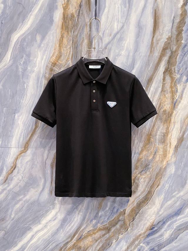 Prada New Arrival Classic Triangle Polo Shirt, Available At Retail Counters. Pra