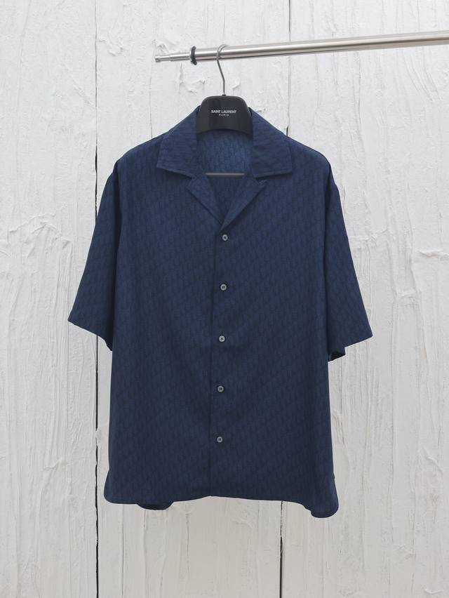 Dio* Dior Silk And Cotton Blend Jacquard Fabric Obliaue Jacquard Set Short-Sleev