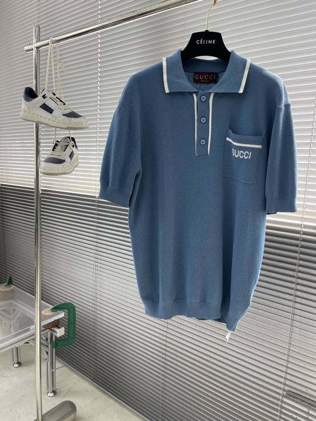 Gucci 25Ss New Slim-Fit Polo Shirt Crafted From A Lightweight Blend Of Wool And