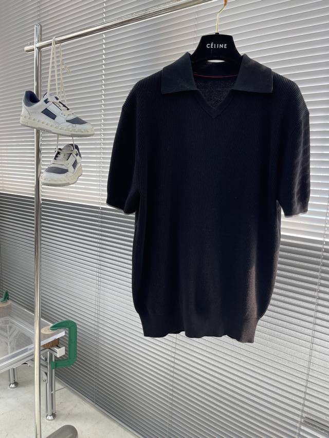 Z Zegn 25Ss New Lace-Up Polo Shirt, Made From Premium Cotton Fabric, Elegant And