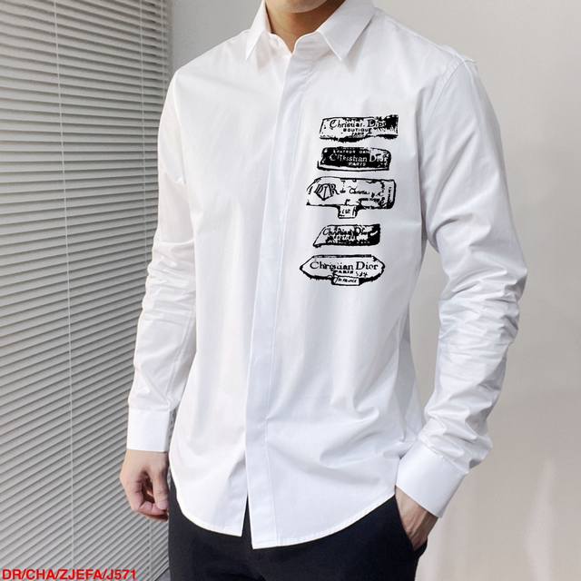 J571 Dr. Dior's Latest Men's Essential Shirt, Made From 100% Natural Cotton, Com