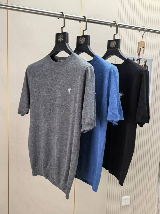Dior. Top-Tier Quality 2025 Spring/Summer New Knit Short-Sleeve Shirt, Made From