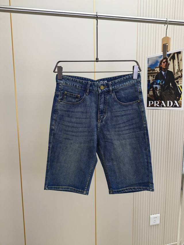 Lv. 2025 Spring/Summer Latest Men's Denim Shorts! Heavy-Duty Washed Denim Fabric