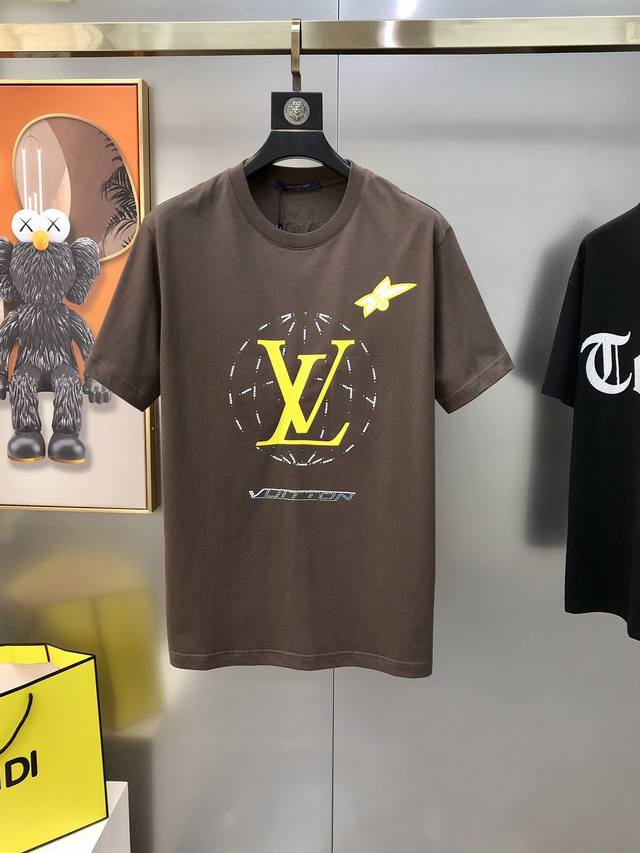 Lv Louis Vuitton 2025 Spring/Summer New Arrival Men's Round Neck Short-Sleeve T-