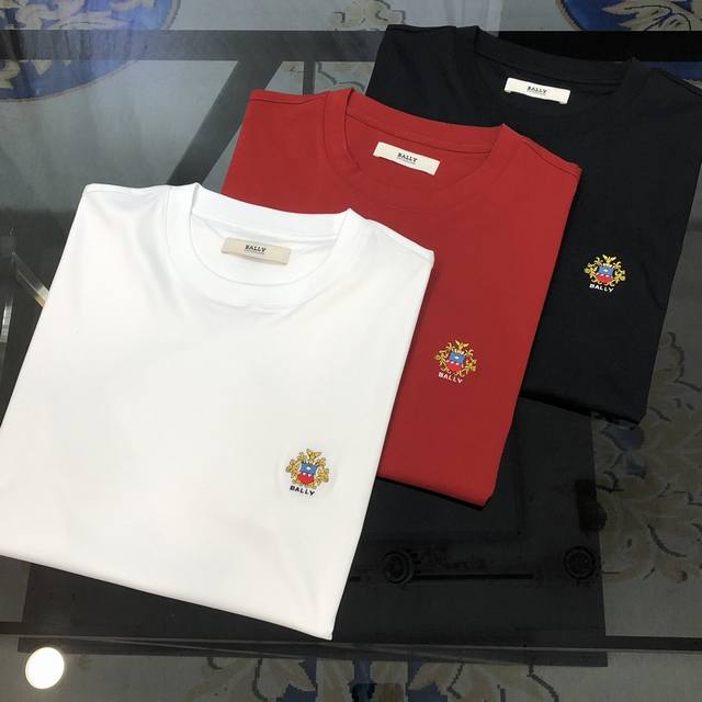 B*Lly Bally 2025 Spring/Summer New Arrival Men's Round Neck Short-Sleeve T-Shirt
