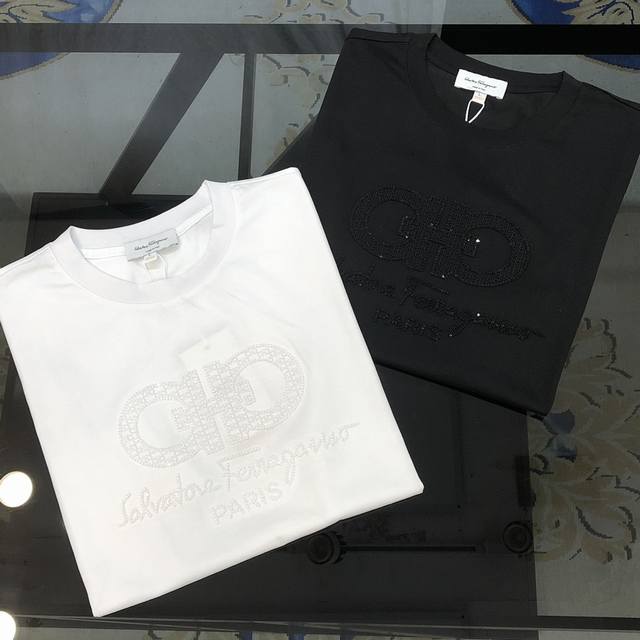 Ferragamo Spring/Summer New Arrival Original Order Men's Round Neck Short-Sleeve