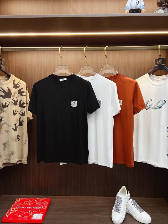 Loewe 2025 Spring/Summer Latest Round-Neck Fashion Short-Sleeve T-Shirt, With Th