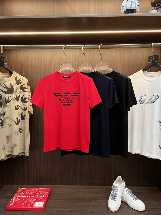 Armani Armani 2025 Spring/Summer Latest Round Neck Fashion Short-Sleeved T-Shirt