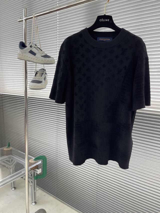 Donkey Brand 25Ss New Short-Sleeve Knit Round-Neck Sweater Blending Monogram Ele