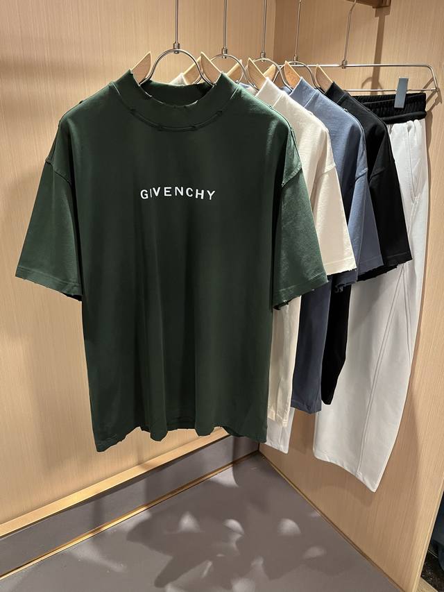 Giv*Chy Ji*Xi 2025 Spring/Summer New Arrival Unisex Vintage-Washed Short-Sleeve