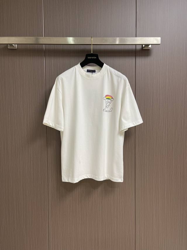 Lv 2025Fw Early Spring New Arrival Graffiti Embroidered Short-Sleeve T-Shirt, Cu