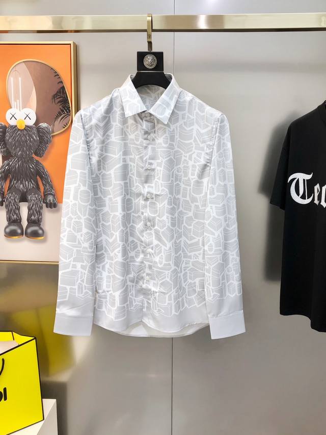 H*Rmes Herm S 2025 Early Spring New Men's Original Casual Long-Sleeve Shirt Avai