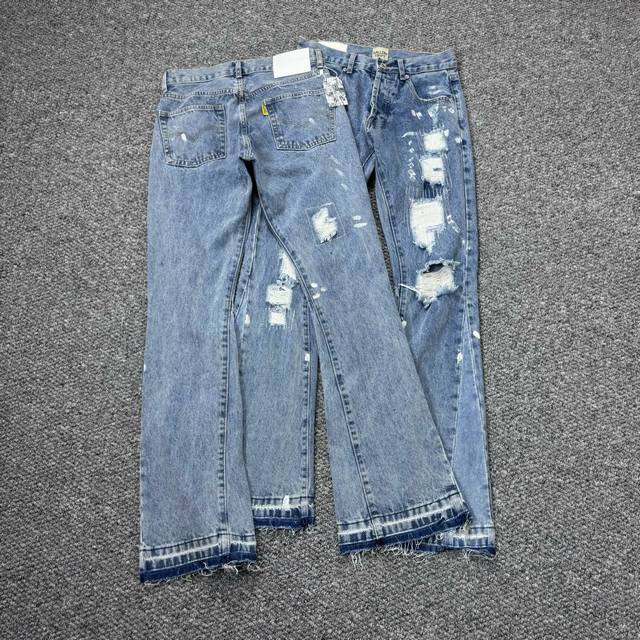 Style Number: H797 Gallery Dept. Ripped And Frayed Denim Bell-Bottom Jeans With