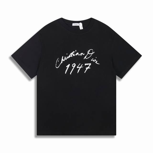 Correct Version High-Quality Cd New Handwritten Signature Relaxed Fit T-Shirt Fa