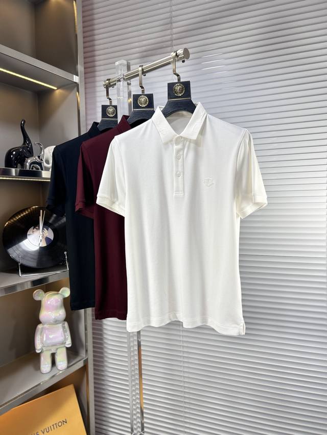 Dio*Dior Ss25 Summer New Arrival Collared Polo Shirt Made From High-Quality Pear