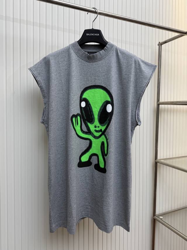 Bal Paris 25Ss Glow-In-The-Dark Alien Tank Top Size: Xs S M L