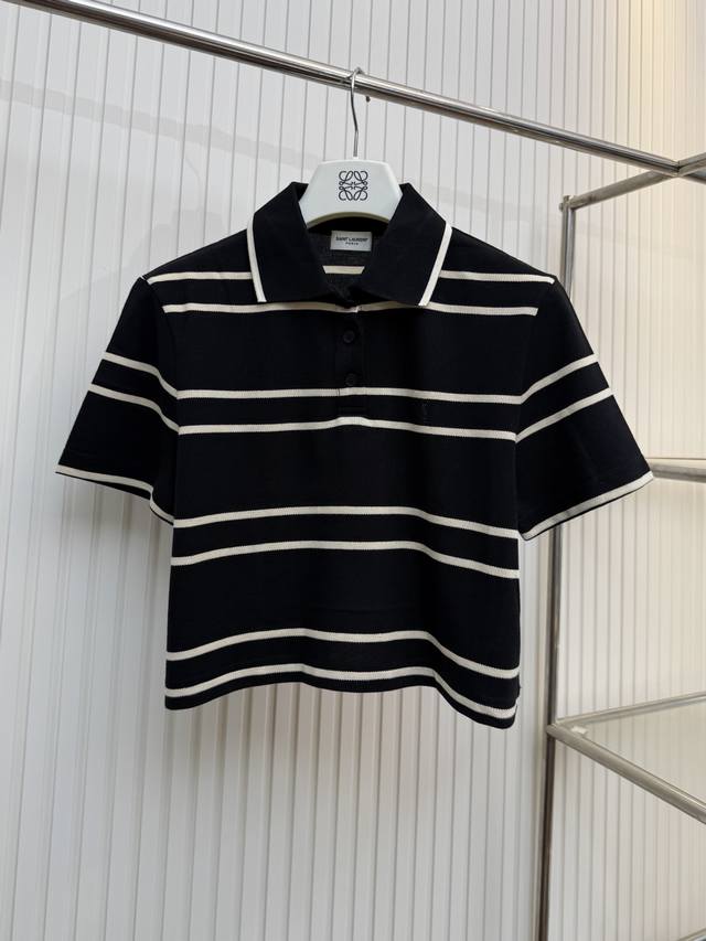 Women's Slp Saint Laurent 25Ss Color-Block Striped Ysl Embroidered Bead-Embellis