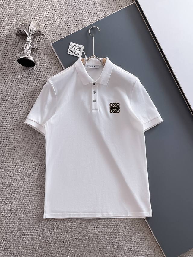 Loewe 25Ss Spring/Summer New Mesh Cotton Fabric Collared Short-Sleeve T-Shirt, M
