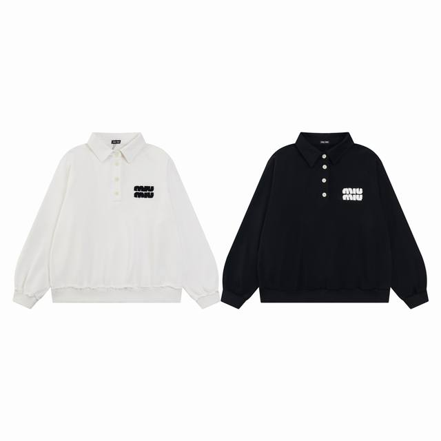 Model M823 Miu Miu Polo Long-Sleeve Sweatshirt Fabric: 32S Premium Cotton Fish S