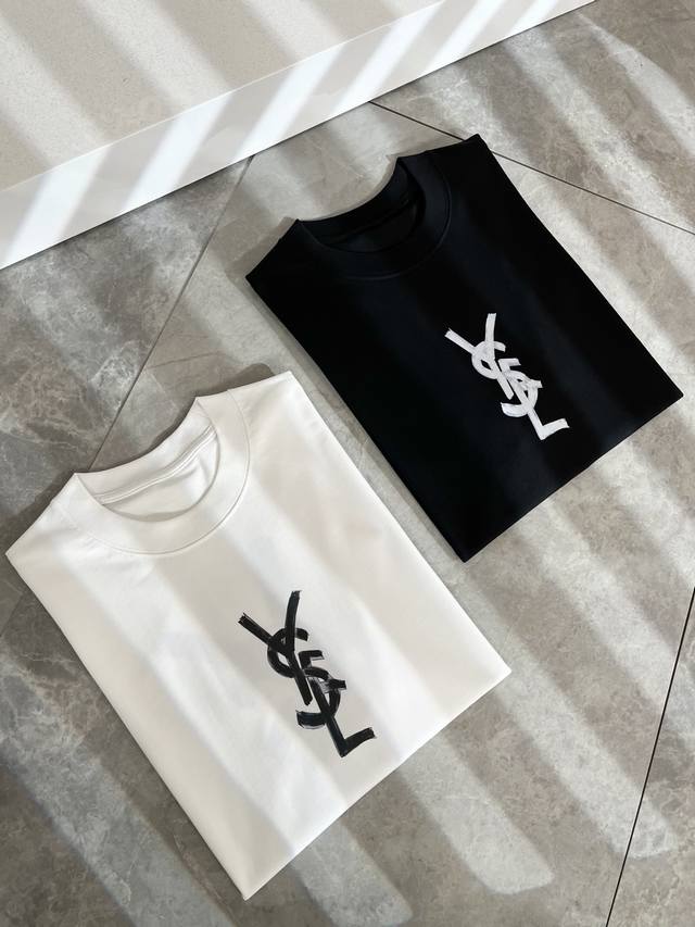 Saint Laure*T Saint Laurent 2025 Spring/Summer New Arrival Men's Short-Sleeve T-