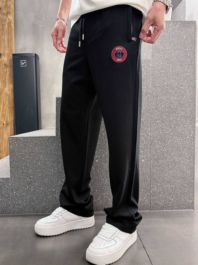 Gucci Wide-Leg Men's Pants, Casual Pants For Men. Made From 100% Cotton Fabric,