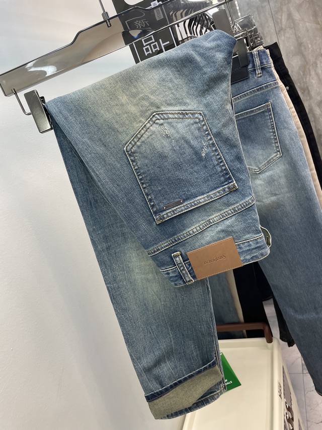 Ysl Saint Laurent 25 Men's Classic Washed Blue Denim Pants Among All The Heavily