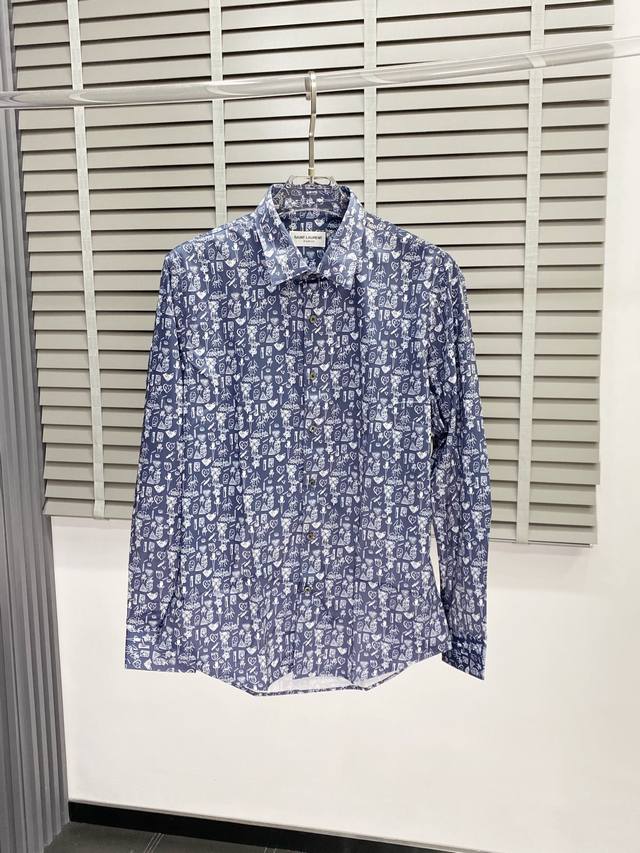 Saint Laurent Exclusive New Men's Casual Shirt High-End Customization Premium Ve