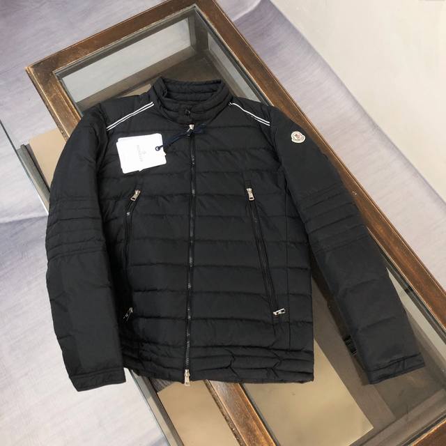 Moncler Mont Blanc Latest Men's Lightweight Motorcycle-Style Stand-Up Collar Dow