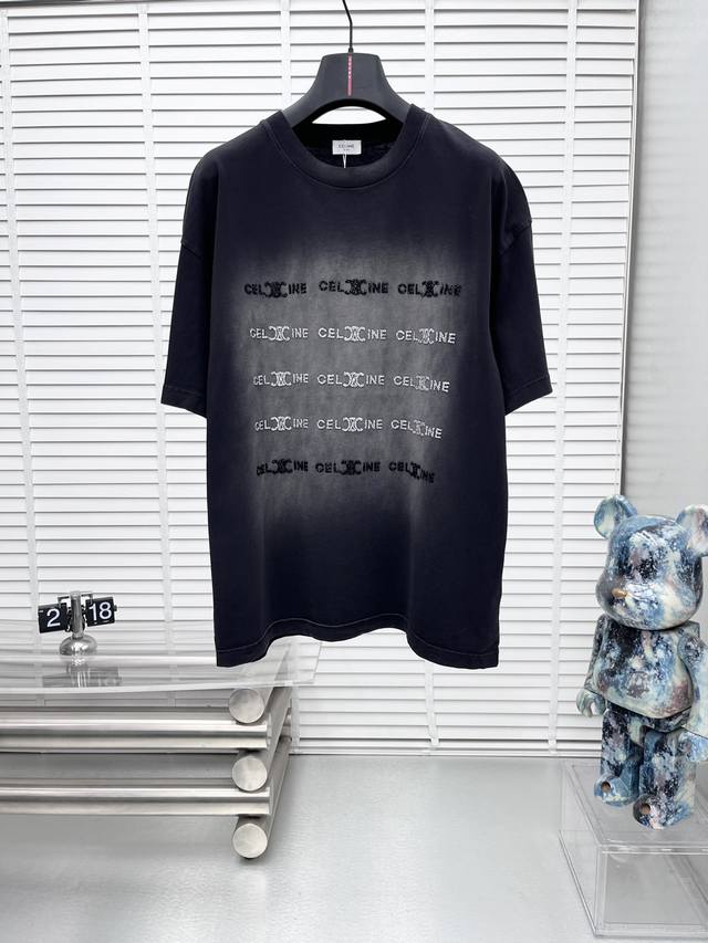 Celin*25Ss Spring/Summer New Short-Sleeve Shirt, Custom 260Gsm 100% Cotton Doubl