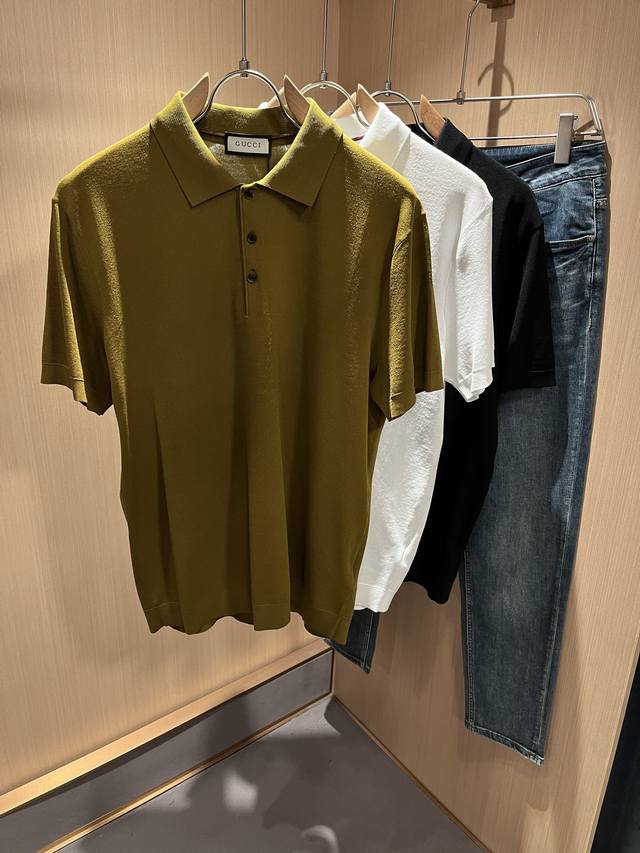 Guc*I Gu Jia 2025 Spring/Summer New Arrival Ili Te Short-Sleeve Polo Shirt, Rare