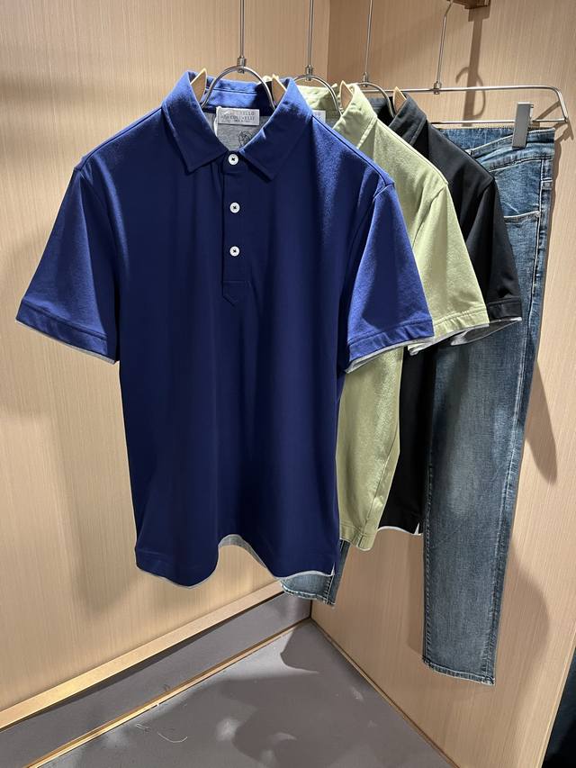 Bc-Brunello Cucineli 2025 Spring/Summer New Men's Short-Sleeve Polo Shirt, A Fas
