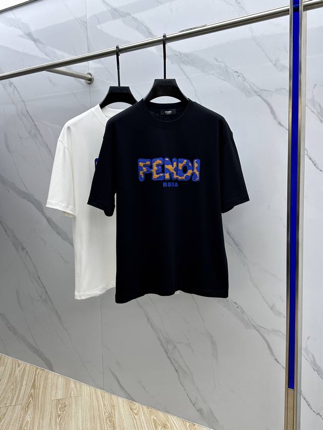 Fendi 2025 Fw Spring/Summer New Arrival Round Neck Base Layer T-Shirt, 3D Logo R