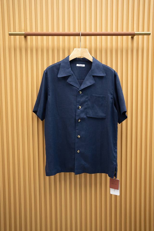 L Ss Linen Short-Sleeve Shirt, 100% Premium Linen Fabric, Classic Casual Style,