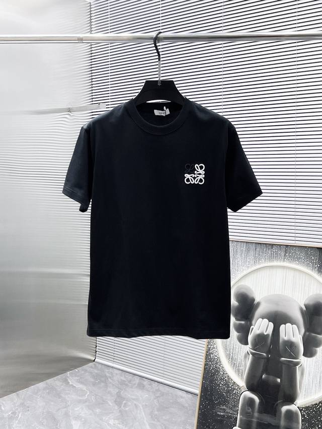 Loewe 2025 New Round Neck Short Sleeve T-Shirt, High-End Version! Custom Fabric