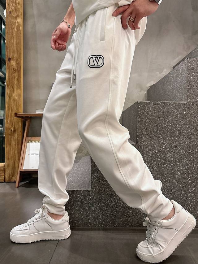Valentino 2025 Summer New Copper Ammonia Silk Modal Air Layer Casual Pants, Embr