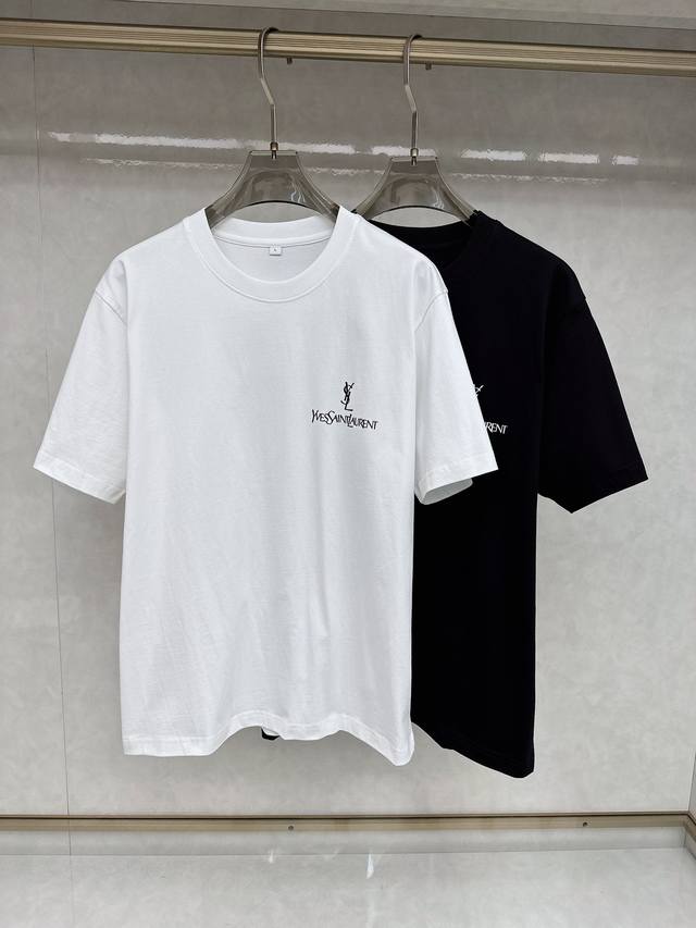 Saint Laurent 2025Ss Spring/Summer Latest Short-Sleeve T-Shirt, Soft To The Touc