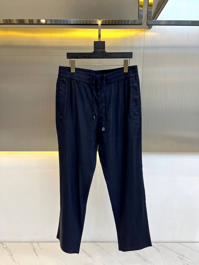 Zegna - 2025 New Hemp-Like Tencel Casual Pants. The Fabric Is Made From A Custom