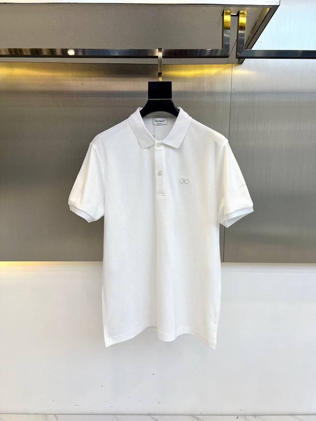 Ferragam, 2025S Summer New Arrival, Fashionable Polo Shirt, Made From Imported P