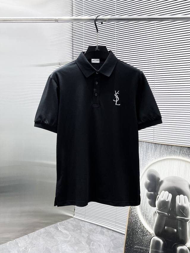 Saint Laurent Ysl 2025 Ss Summer New Arrival Collared Short-Sleeve T-Shirt Polo
