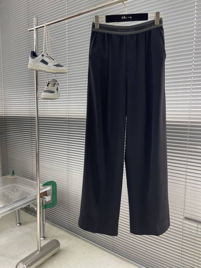 Acne Studios Logo Casual Pants Custom Pet Ultra-Sensitive Silk Satin, Smooth And