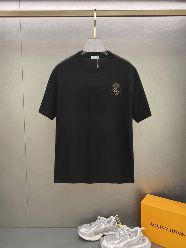 D&G 2025 Latest Men's High-End Collection, Chest Letter Logo Print Pattern Adds