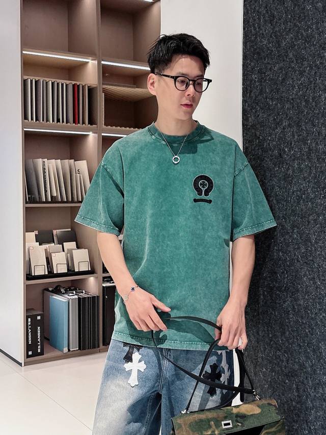Ch25Ss Spring/Summer New Arrival Letter Frame Embroidered Short-Sleeve Shirt, Li